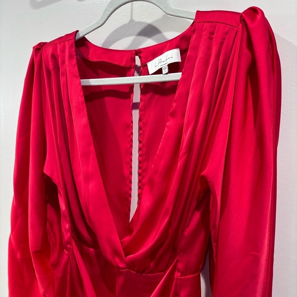 New! REVOLVE L'Academie the Dore Mini Dress‎ Long Sleeve Red Size M - Picture 5 of 11